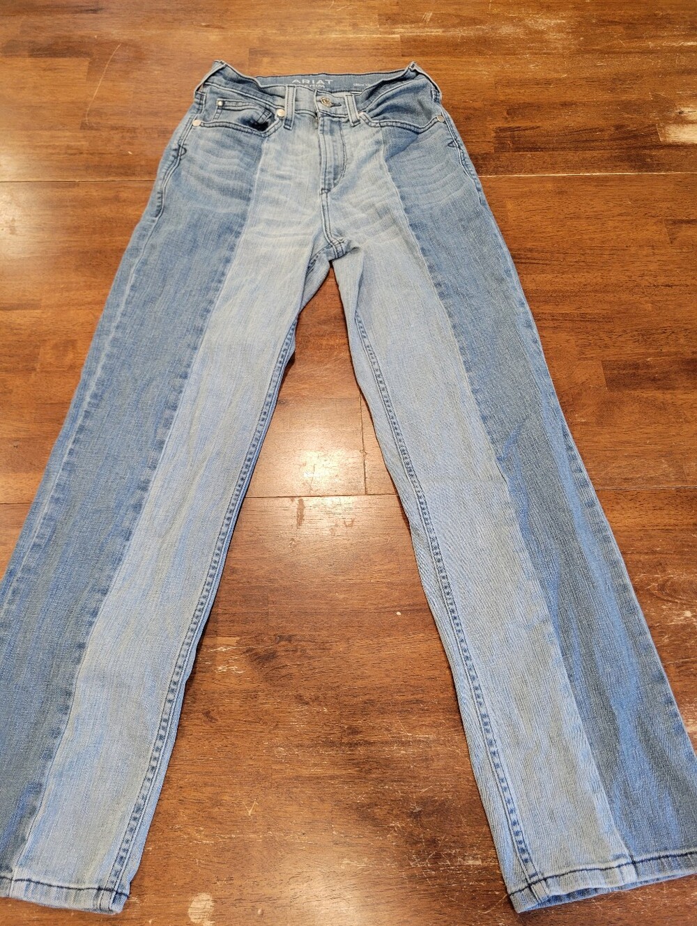 Ariat Ultra High Rise Vintage Straight Jeans Two Tone Colorblock Paneled 26R